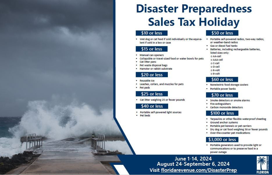 Disaster Preparedness Sales Tax Holiday
